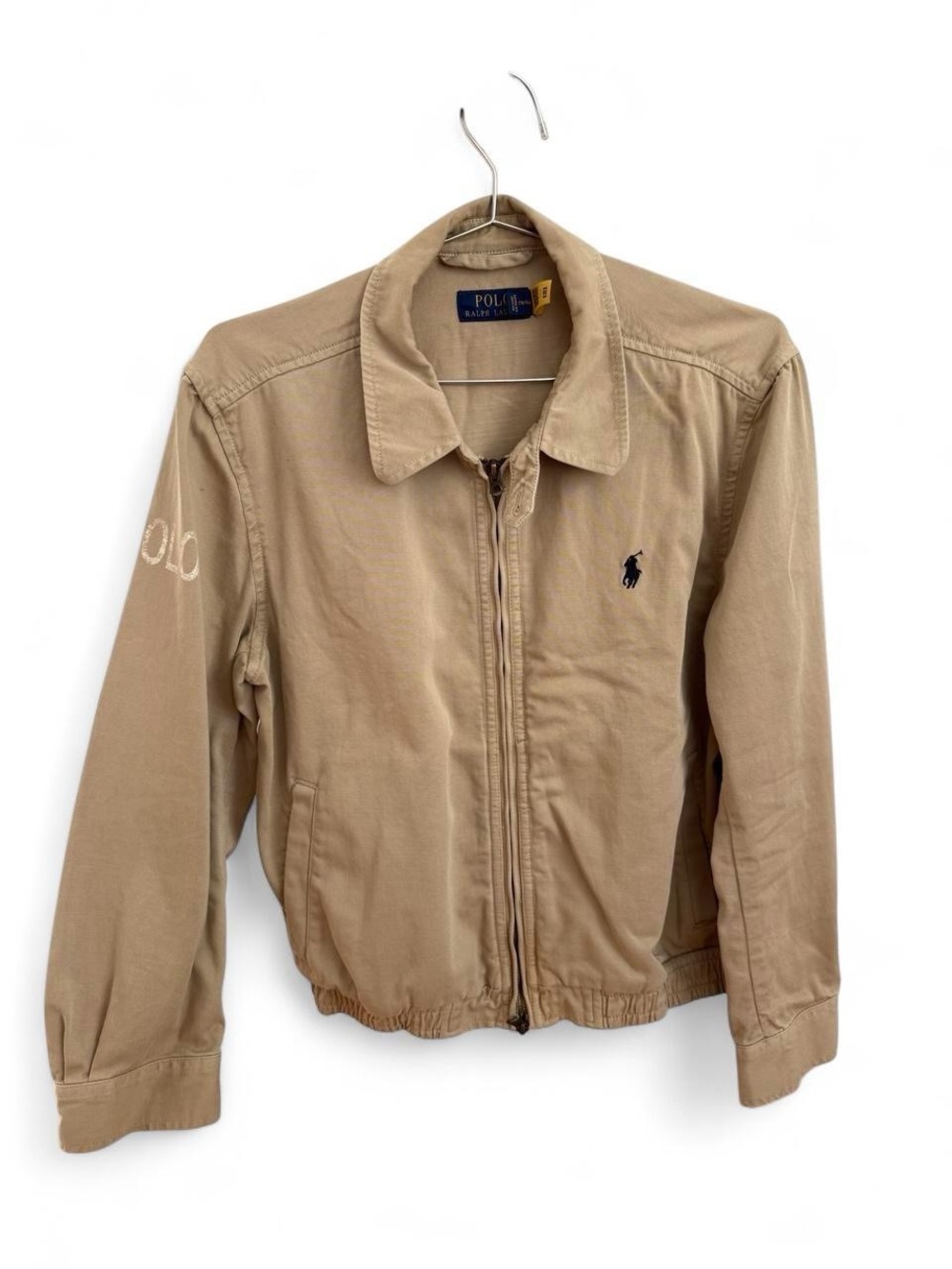 Ralph Lauren Tan Zip-Front Shirt Jacket with Polo Logo